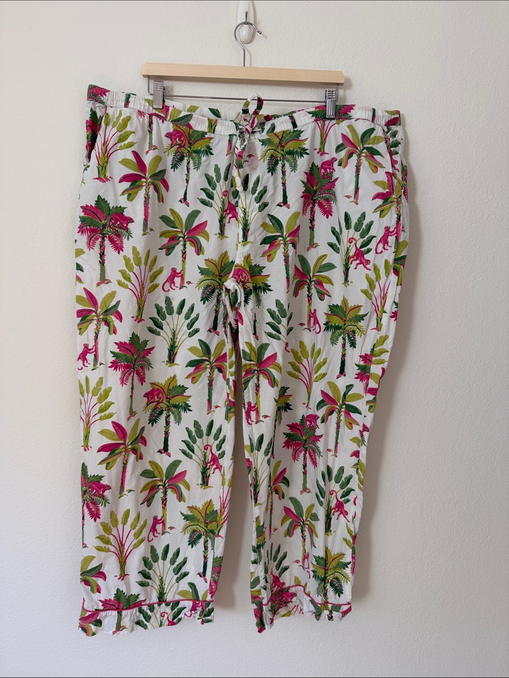 Printfresh Monkey Tree Pajama Pants Plus Size 3X Royal Palms Tropical Cotton